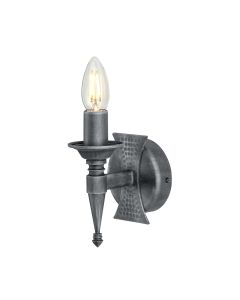 1 Light Wall Light - Black / Silver Patina