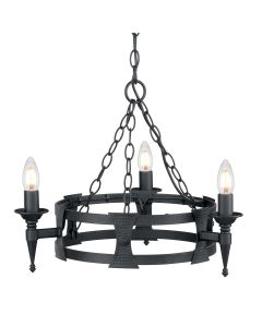 3 Light Chandelier - Black