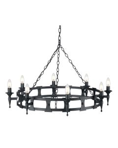 8 Light Chandelier - Black