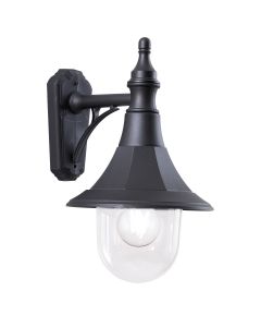 1 Light Down Wall Lantern - Black