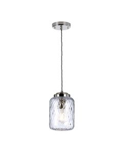 1 Light Pendant - Polished Nickel, Clear Glass