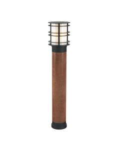 1 Light Large Wooden Bollard - Black