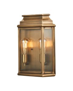 2 Light Large Wall Lantern - Aged Brass