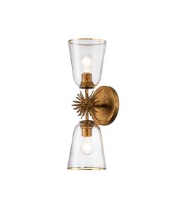 2 lt Wall Light - Gold