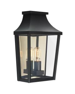 1 Light Half Wall Lantern - Black