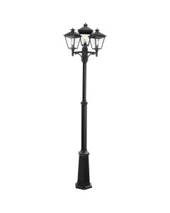 3 Light Triple Lamp Post - Black