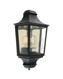 1 Light Half Lantern - Black