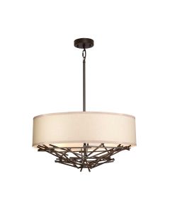 4 Light Pendant - Dark Brown