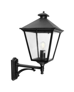 1 Light Large Up Wall Lantern - Black