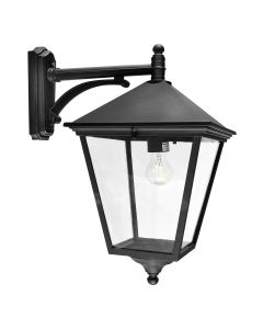 1 Light Large Down Wall Lantern - Black