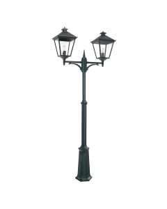 2 Light Large Twin Lamp Post - Black