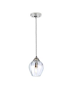 1 Light Pendant - Polished Nickel / Clear Glass