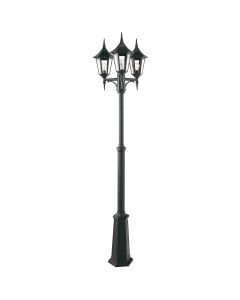 3 Light Medium Triple Head Lamp Post - Black