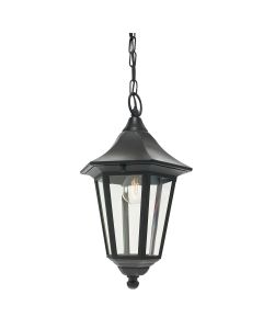 1 Light Medium Chain Lantern - Black