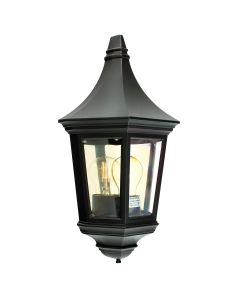 1 Light Half Lantern - Black