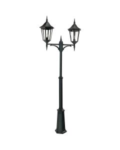 2 Light Large Twin Head Lamp Post - Black