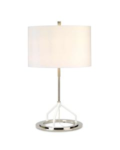 Table Lamp - White And Polished Nickel