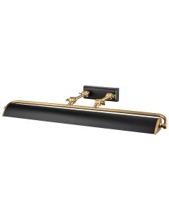 4 Light Large Picture Light - Aged Brass & Matte Black