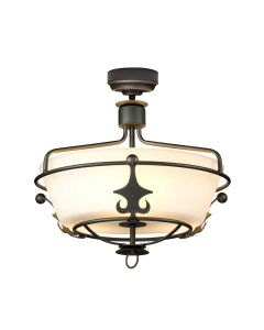 3 Light Semi-Flush - Graphite