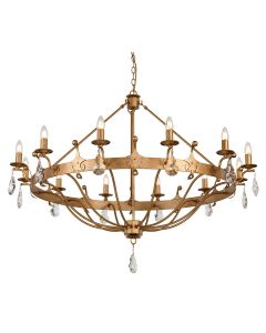 12 Light Chandelier - Gold Patina