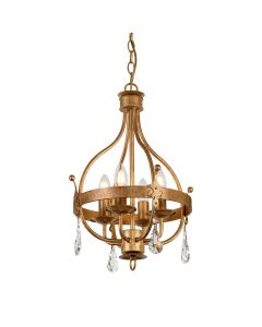 4 Light Pendant - Gold Patina