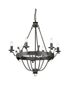 6 Light Chandelier - Graphite