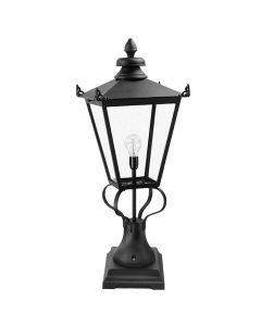 1 Light Pedestal Lantern - Black