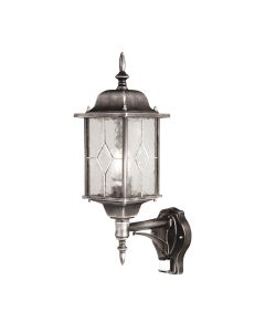 1 Light Wall Lantern With PIR - Black / Silver