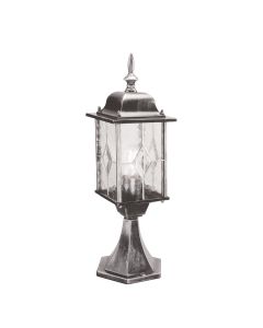 1 Light Pedestal Lantern - Black / Silver