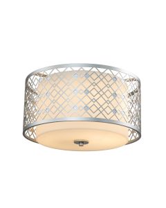 2 Light Medium Flush - Lacquered Silver