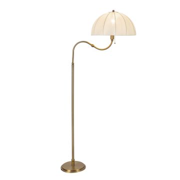 1 lt Floor Lamp - Satin Cream / Brushed Gold