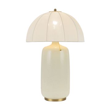 1 lt Table Lamp - Satin Cream / Brushed Gold