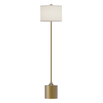 1 lt Floor Lamp - Brushed Gold, Ivory Linen