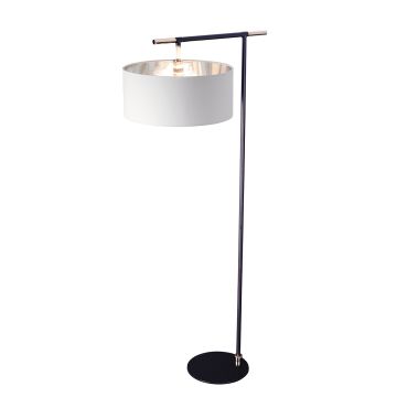 1 Light Floor Lamp - Black / Polished Nickel
