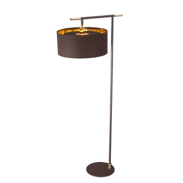 1 Light Floor Lamp - Brown / Polished Brass