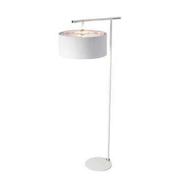 1 Light Floor Lamp - White / Polished Nickel