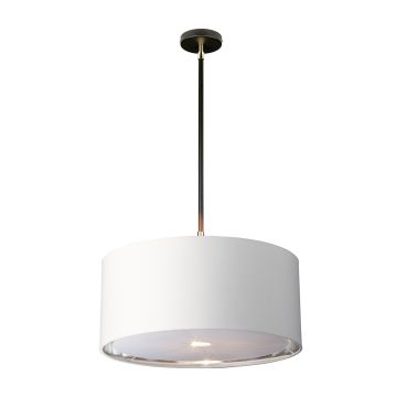 1 Light Pendant - Black / Polished Nickel