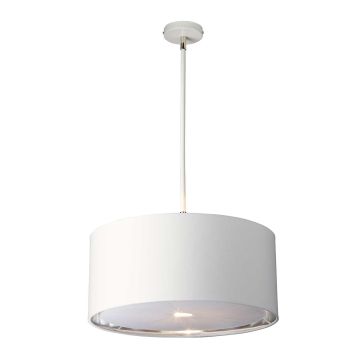 1 Light Pendant - White / Polished Nickel
