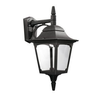 1 Light Down Wall Lantern - Black