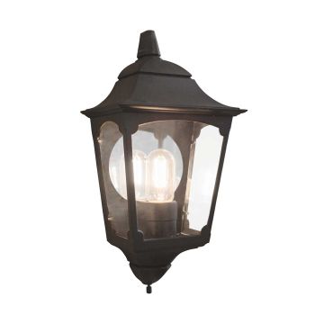 1 Light Half Lantern - Black