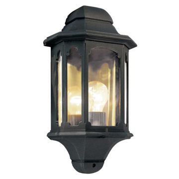 1 Light Half Lantern - Black