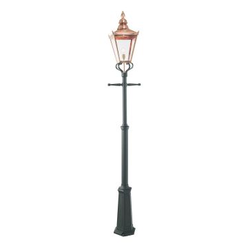 1 Light Grande Lamp Post - Copper & Black