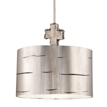 1 Light Large Pendant - Aged Silver