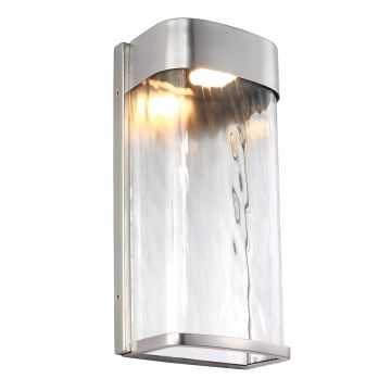 1 Light Large LED Wall Light - Painted Brushed Steel