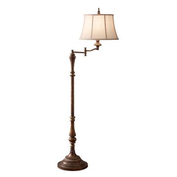 1 Light Floor Lamp - Crackled Bronze / Silver Patina