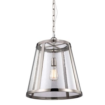 1 Light Medium Pendant - Polished Nickel