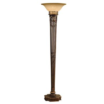 1 Light Torchiere - Old Painted Bronze With Gold Highlights