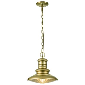 1 Light Medium Chain Lantern - Painted Distressed Brass