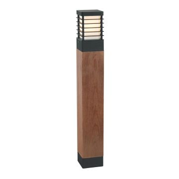 1 Light Large Wooden Bollard - Black