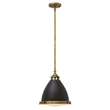 1 Light Medium Pendant - Dark Brown / Aged Brass